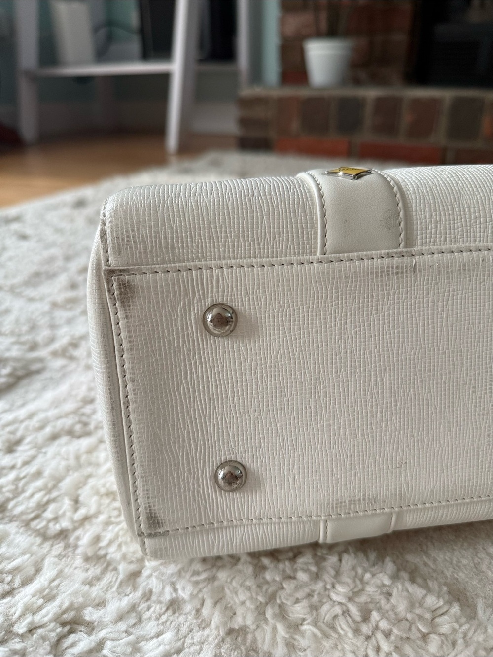 MCM Off-White Dome Satchel Bag - Picture 5 of 6
